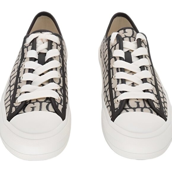 GUESS Carey Jacquard Logo Lace-Up Sneakers Dark Brown Size 9M - Picture 5 of 6